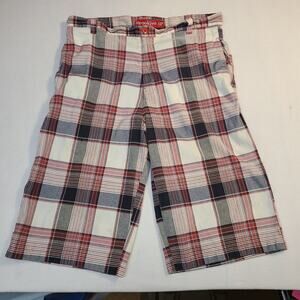 Brooklyn Express Men's Size 36 Plaid Shorts With Belt loops